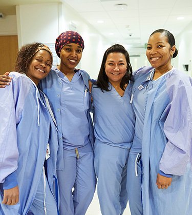 Group of smiling nurses