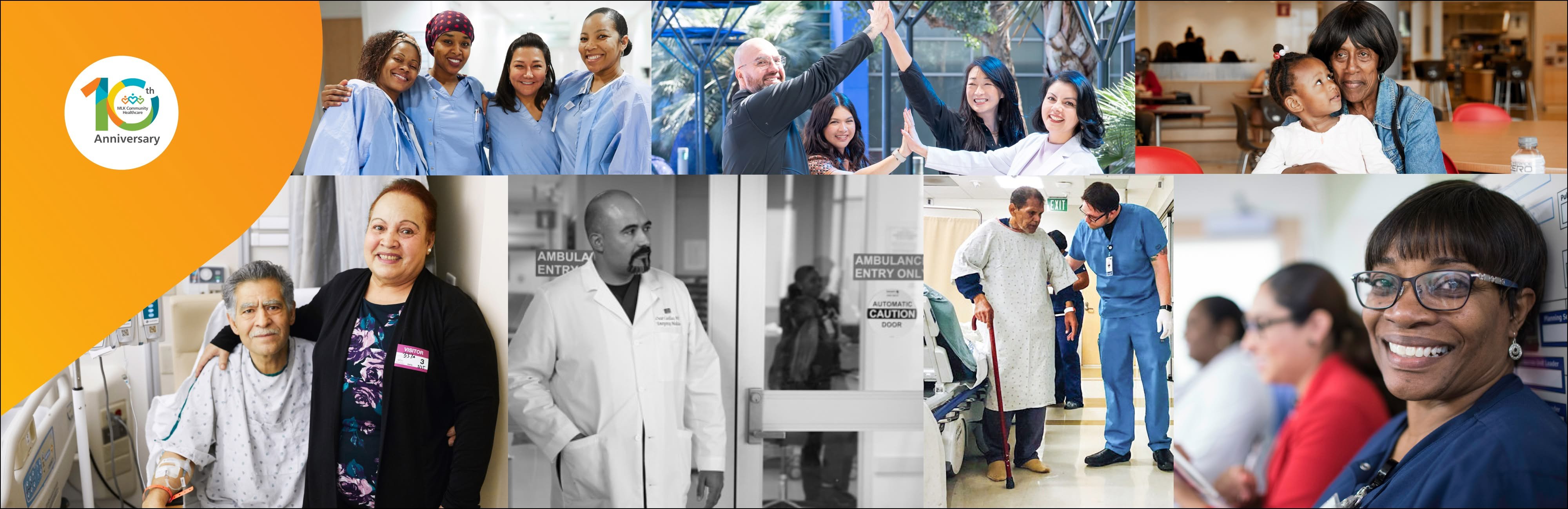 Collage of patients and doctors