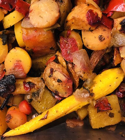 Roasted winter vegetables