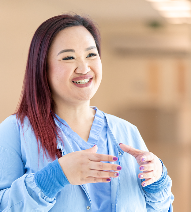 woman smiling